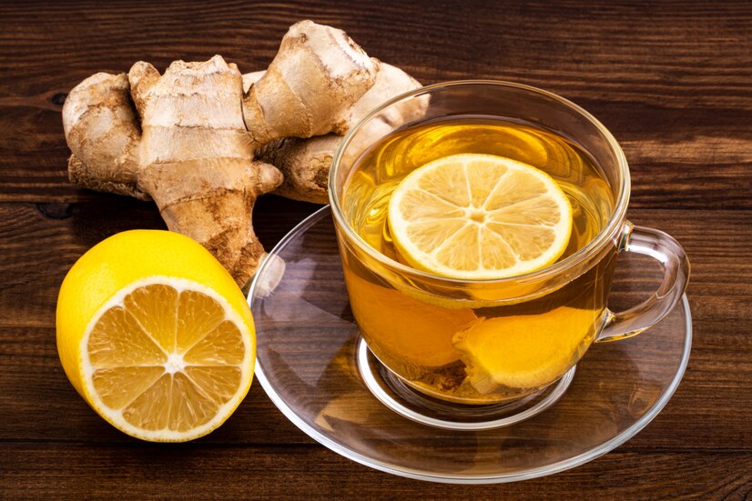 Turmeric ginger tea aiding metabolism and fat-burning.